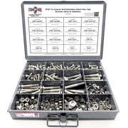 7/16"-14 Coarse 18-8 Stainless Steel Hex Cap Screws, Nuts, & Washers - 264 PCS