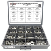 1/4"-28 Fine 18-8 Stainless Steel Hex Cap Screws, Nuts, & Washers - 1149 PCS