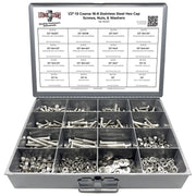 1/2"-13 Coarse 18-8 Stainless Steel Hex Cap Screws, Nuts, & Washers - 497 PCS