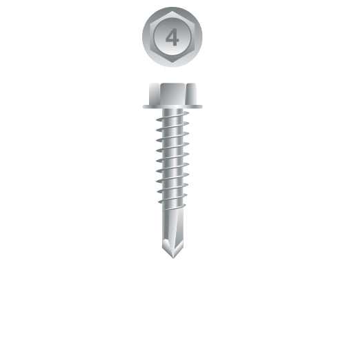 #14 Strong-Point Hex Washer Head 14-14 x 6, 410 Stainless Steel