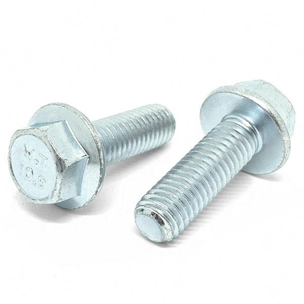 M6-1.0x12 Class 10.9 Hex Flange Bolts Zinc Clear