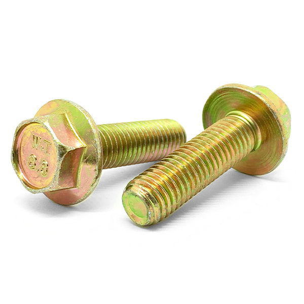 M8-1.25x25 Class 8.8 Hex Flange Bolts Zinc Yellow