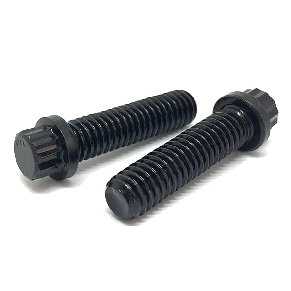 1/4-28x1" Alloy 12 Point Flange Screws Black Oxide