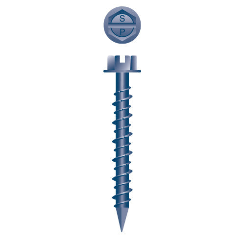 #1/4 Strong-Point Hex Washer Head 1/4 x 3-3/4, Hi-Low-Blue Ceramic