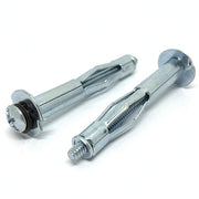 1/4" L x2-1/2" Hollow Wall Drywall Anchor Standard Point Steel Zinc Clear