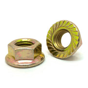 1/4"-20 Grade 8 Serrated Hex Flange Lock Nuts Zinc Yellow