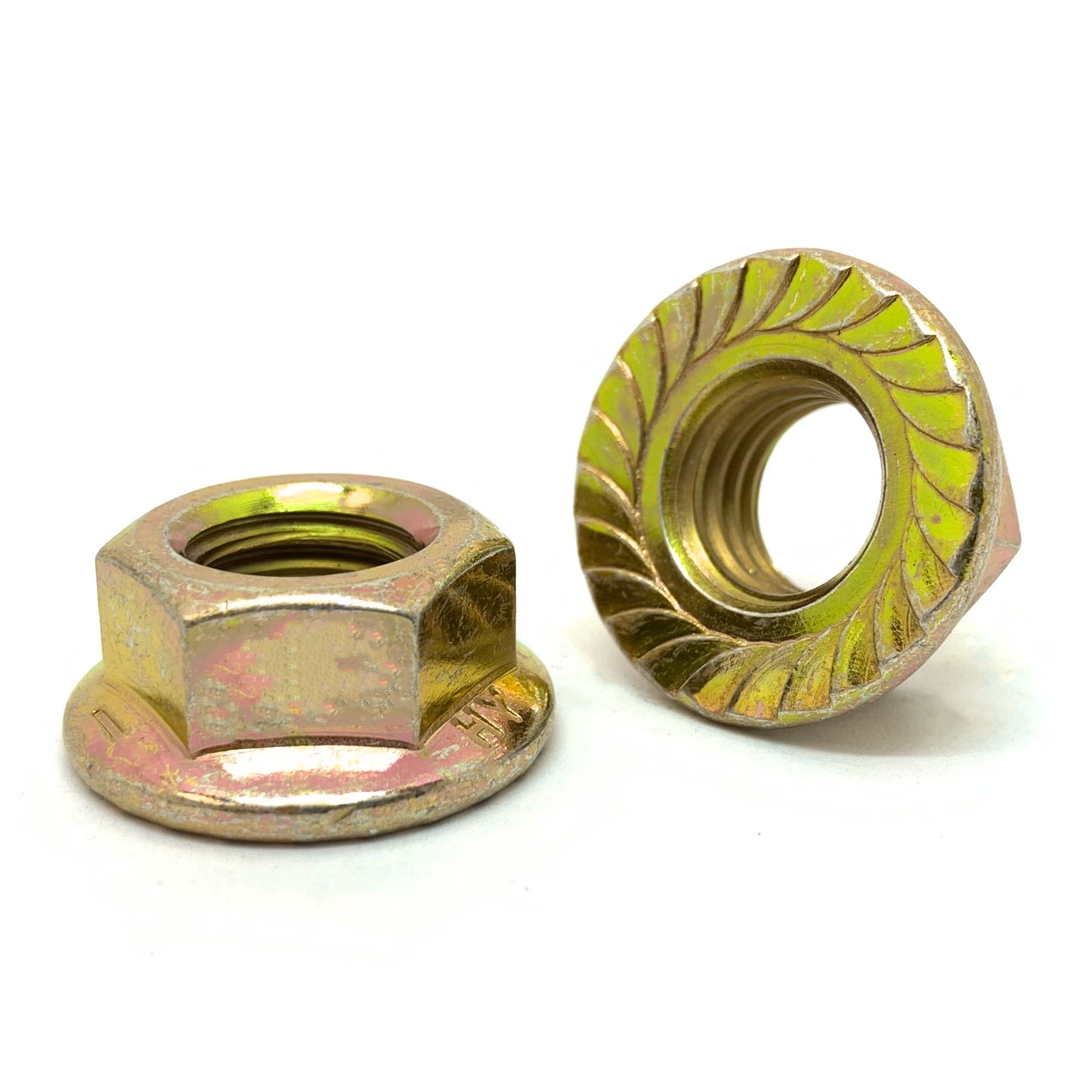 5/16"-18 Grade 8 Serrated Hex Flange Lock Nuts Zinc Yellow