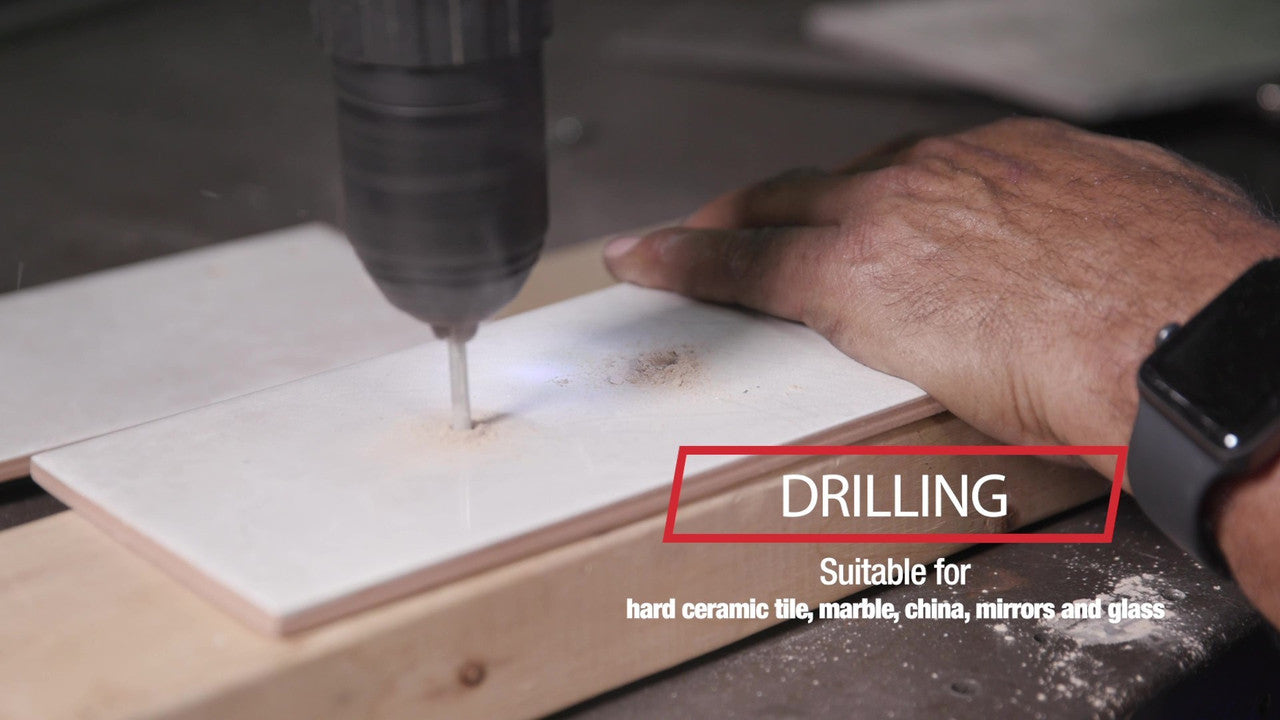 1/4" Carbide Tipped Glass & Tile Drill Bit with Hex Shank