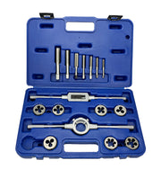 16 Piece NC HSS Round Tap and Die Set (1/4 - 3/4) with 1-1/2 OD Round Dies and Handles