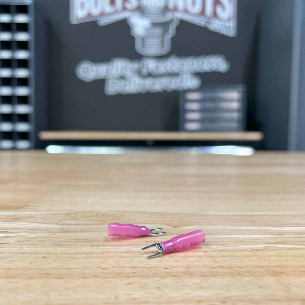 Red Heat Shrink Marine Grade #8 U-Type Fork Connectors, AWG 22-16