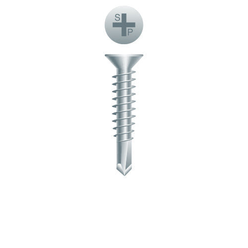 #12 Strong-Point Flat Head 12-14 x 1, PH, Zinc