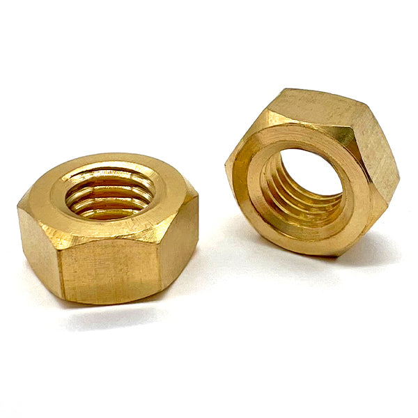 5/16"-24 Brass Finished Hex Nuts