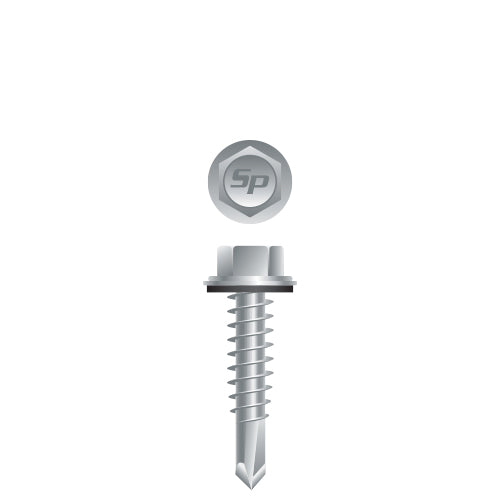 #14 Strong-Point Hex Washer Head w/Washer 14-14 x 3/4, Strong-Shield