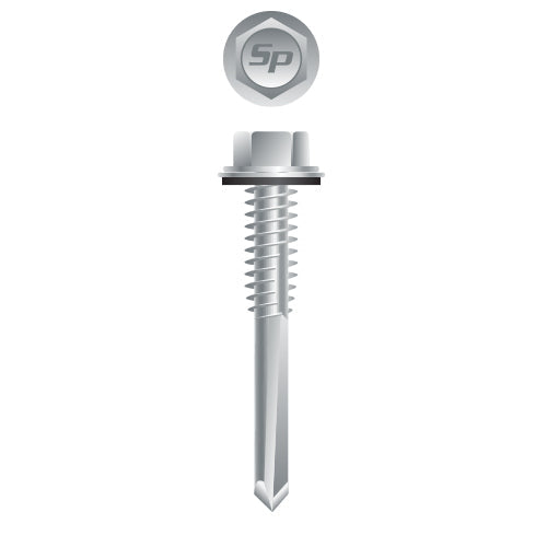 #12 Strong-Point Hex Washer Head w/Washer 12-24 x 3, Strong-Shield