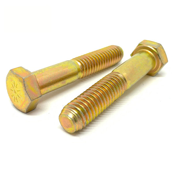 5/16"-24x2" Hex Cap Screws Grade L-9 Bolts USA Zinc Yellow