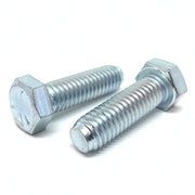 1/4-20x7/8" Hex Cap Screws Grade 5 Bolts Zinc Clear