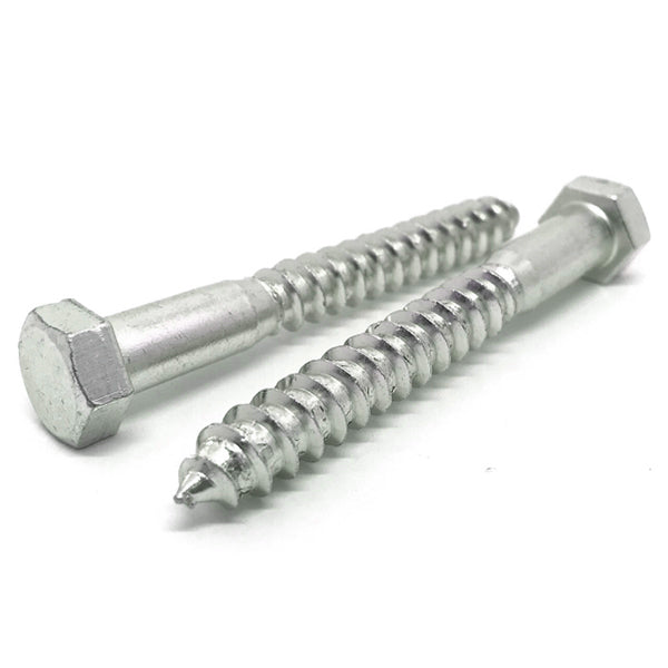 1/4-10x2-1/2" Hex Lag Screws A307 Grade A Zinc