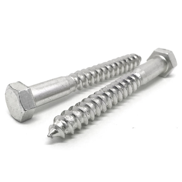 3/8-7x2-1/2" 18-8 Stainless Steel Hex Lag Screws