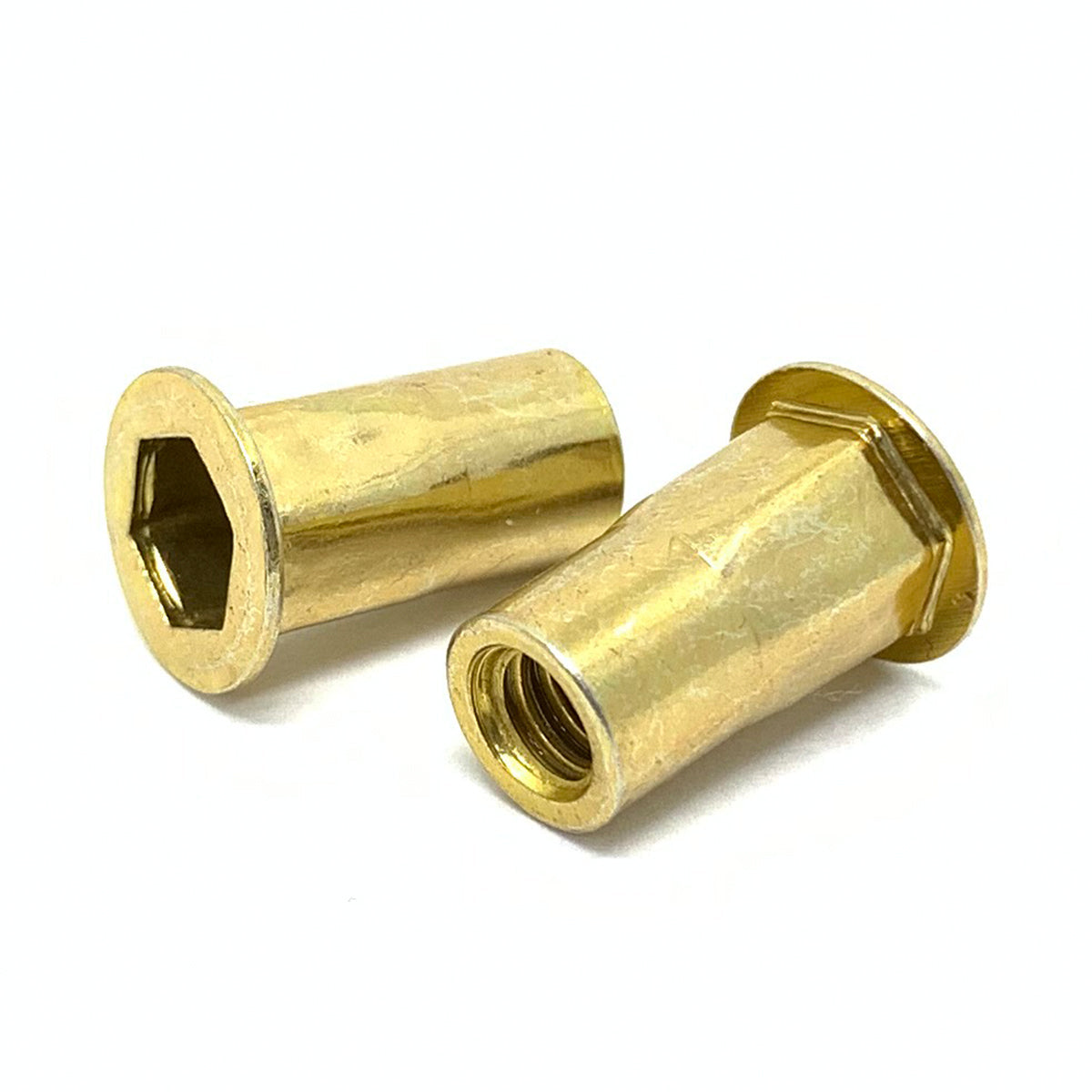 5/16-18 UNC L (.150-.312) Steel Hex Rivet Nut Zinc Yellow