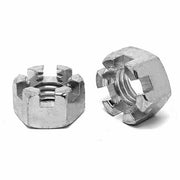 3/8"-16 Steel Slotted Hex Nuts Plain & Oil