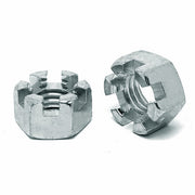 7/16"-14 Slotted Finished Hex Nuts Zinc Clear
