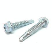 #10-16x3/4" Unslotted Hex Washer Head #3 Point Self Drilling Screws Zinc