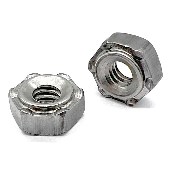 5/16"-18 6 Prong Short Pilot Hex Weld Nuts