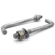 1/2"x6"x1-1/4"x1-3/4" L Shaped Anchor Bolts with Nuts and Washers Galvanized