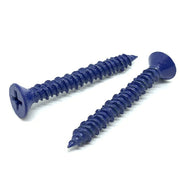 1/4x2-3/4" Phillips Flat Head Concrete Screws Piercing Point Blue Finish
