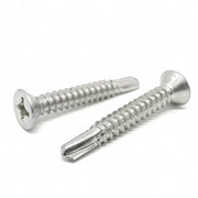 #6x1-1/4"  Stainless Steel Phillips Flat Head #2 Point Self Drilling Screws