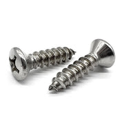 #6x3/4" 18-8 Stainless Steel Phillips Oval Head Type A Self Tapping Screws