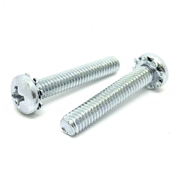 M3-0.5x8 External Tooth Sems Phillips Pan Head Machine Screws Steel Zinc