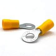 Yellow PVC/Vinyl 5/16" Diameter Ring Crimp Connector, AWG 12-10
