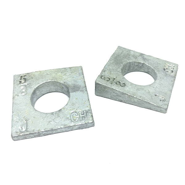 1/2 X 1-1/4" Square Beveled Washer Malleable Iron Hot Dip Galvanized