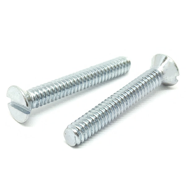 #12-24x1/2" Slotted Flat Head Machine Screws Steel Zinc