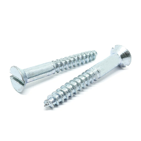 #8x3/4" Slotted Flat Head Wood Screws Zinc Clear