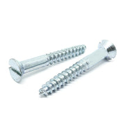 #10x1" Slotted Flat Head Wood Screws Zinc Clear