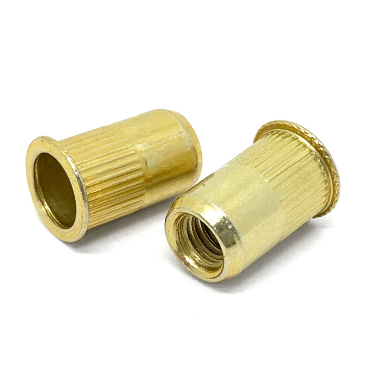 M8-1.25 L (.150-.312) Steel Small Flange Knurled Body Rivet Nut Zinc Yellow