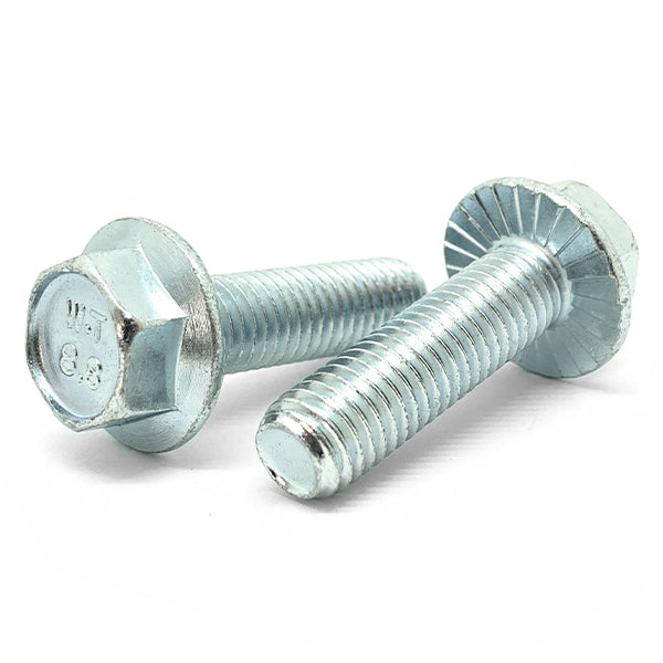 M6-1.0x35 Class 8.8 Hex Serrated Flange Bolts Zinc Clear