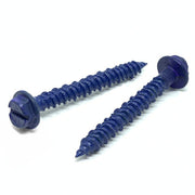 1/4x2-1/4" Hex Washer Head Concrete Screws Piercing Point Blue Finish