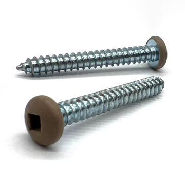 #6x3/4" Pan Head Square Drive Type AB Sheet Metal Screw Tan Painted Head Zinc