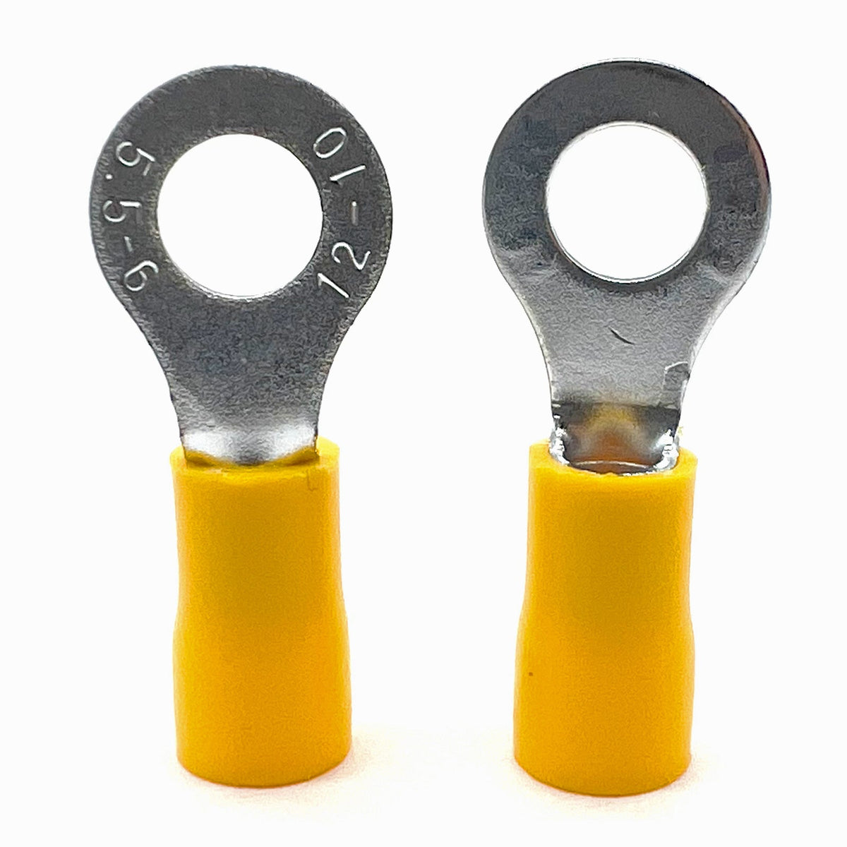 Yellow PVC/Vinyl 5/16" Diameter Ring Crimp Connector, AWG 12-10