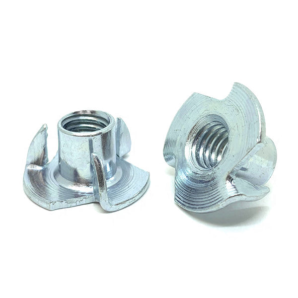 3/8"-16x7/16" Steel 3 Prong T Nuts Zinc Clear