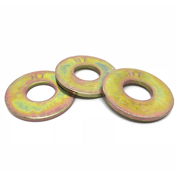 3/8" USS Grade 8 Flat Washers Zinc Yellow