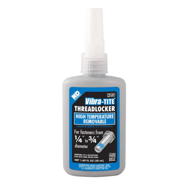Vibra-Tite 123, Medium Strength High Temp Threadlocker, 50ml Bottle