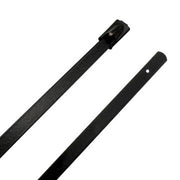 14.1" 300lb 316 Stainless Steel Zip Cable Tie Black Polyester Coated
