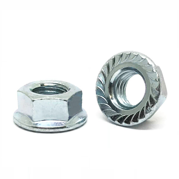 5/16"-24 Case Hard Steel Serrated Hex Flange Lock Nuts Zinc