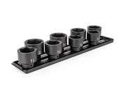 1/2 Inch Drive Shallow 6-Point Impact Socket Set with Rails and Tray, 8-Piece (1-9/16-2 in.)