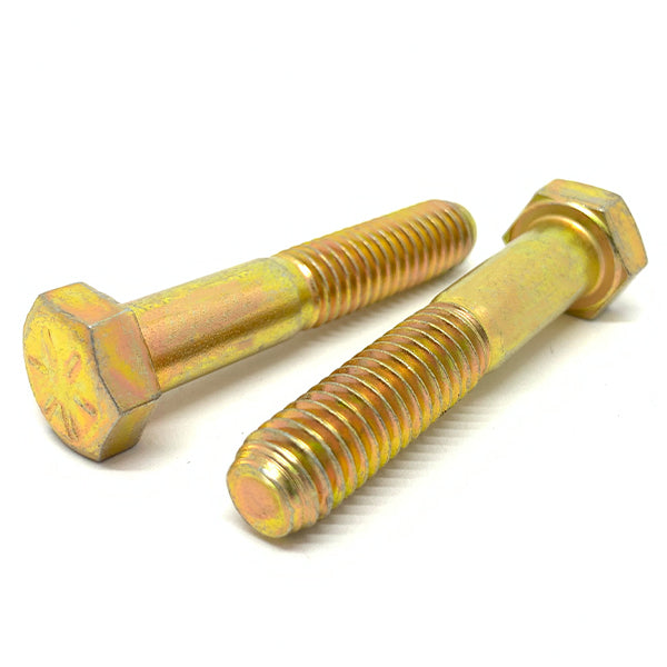 5/16-18x1-1/2" Hex Head Cap Screws Grade 8 Zinc Yellow