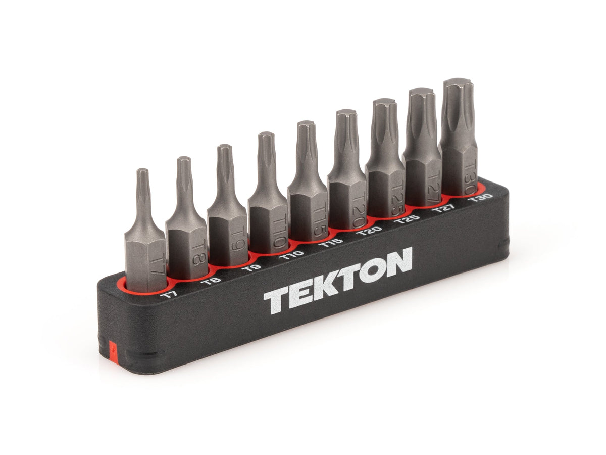 1/4 Inch Star Bit Set with Rail, 9-Piece (T7 - T30)
